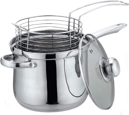 Carbonstaal pannen set met frituurmand 18 cm 3,6 L