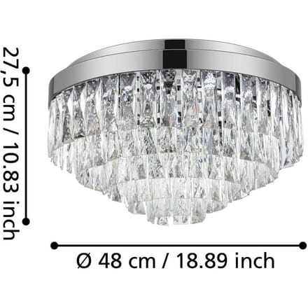 Stars of Light plafondlamp Valparaiso, chroom Ø 48 cm metaal