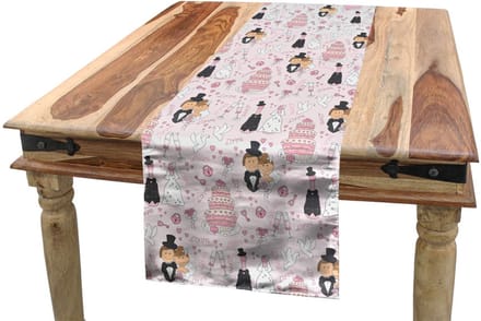 ABAKUHAUS roze tafelrunner – rechthoekig 40x180 cm – digitaaldruk