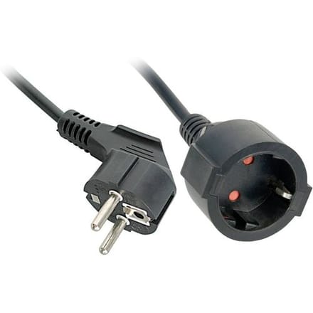 LINDY 30245 Stroom Verlengkabel Zwart 5 m H05VV-F 3G 1,5 mm²