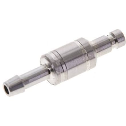 RVS 316L DN 2.7 (Micro) Luchtkoppeling Insteeknippel 4 mm Slangpilaar Double Shut-Off