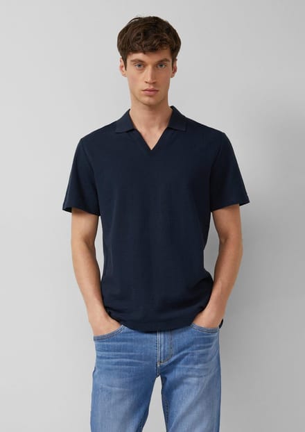 s.Oliver - male - Puur katoenen polo met textuur