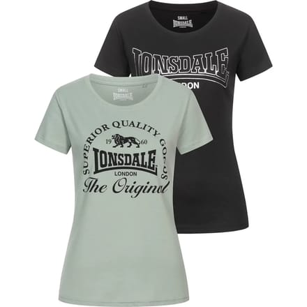 Lonsdale Rowrah dames-T-shirt, set van twee