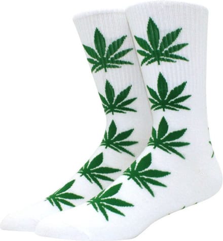 Wietsokken - Cannabissokken - Wiet - Cannabis - groen-wit - Unisex sokken - Maat 36-45