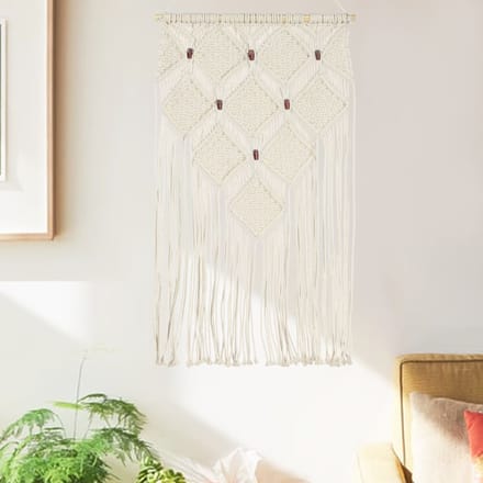 vidaXL Wandhanger macramé 40x80 cm katoen