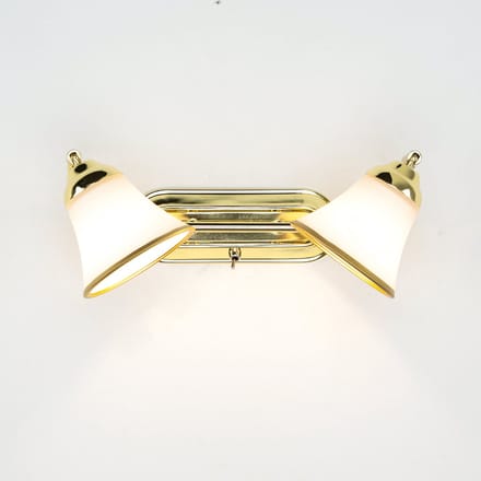 Licht-Erlebnisse - Grando - Wandlamp - E14 - van - Metaal glas - in - goud wit