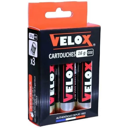 Blister van 3 co2 patronen met schroefdraad Velox