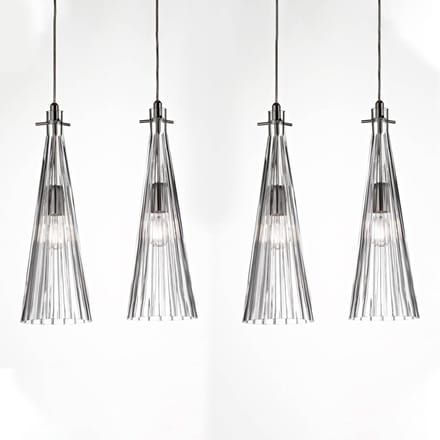 Selène Hanglamp Costa Rica, 4-lamps, transparant