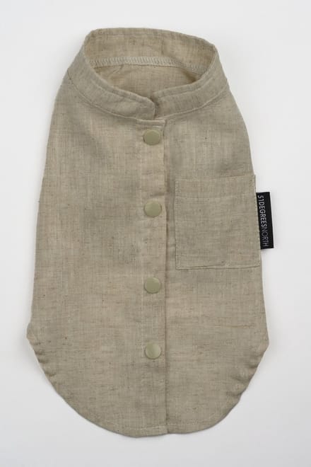51 Degrees North The Linen Shirt Natural - Hondenkleding - 38 cm
