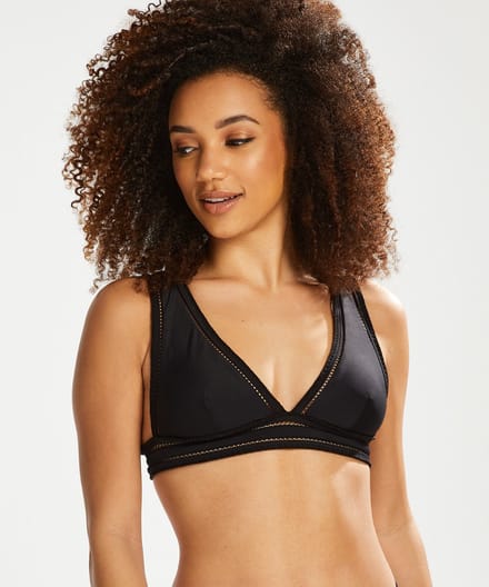 Hunkemöller Dames Badmode Triangle bikinitop Maya - Zwart - maat S