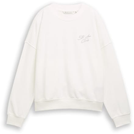 Tom Tailor Denim - Sweatshirt met glitterborduursel - Maat XL - off white
