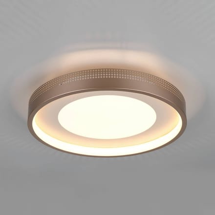 Trio Lighting LED plafondlamp Solea, bruin, Ø 40 cm, kunststof