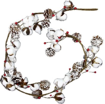Kerstslinger met Katoenbloemen 1,50 m - Plastic - SILUMEN