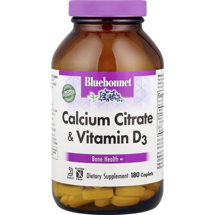 Bluebonnet Nutrition, Calciumcitraat met Vitamine D3, 180 Capsules