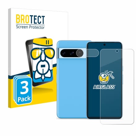 Screenprotector 3 Stuks voor Google Pixel 8 Pro (Voor+Camera) Beschermglas transparant