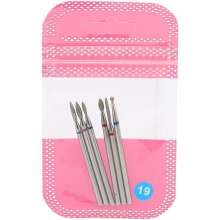 Lot de 6 forets à cuticules portables pour manucure et pédicure pink