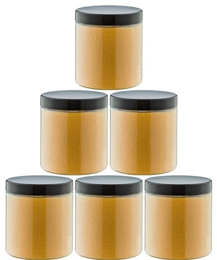 Scrubzout Appel-kaneel - 300 gram - Pot met zwarte deksel - set van 6 stuks - Hydraterende Lichaamsscrub
