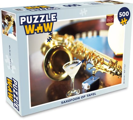 Puzzel Saxofoon op tafel - Legpuzzel - Puzzel 500 stukjes