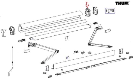 Thule 4900 Binnenkap rechts antra