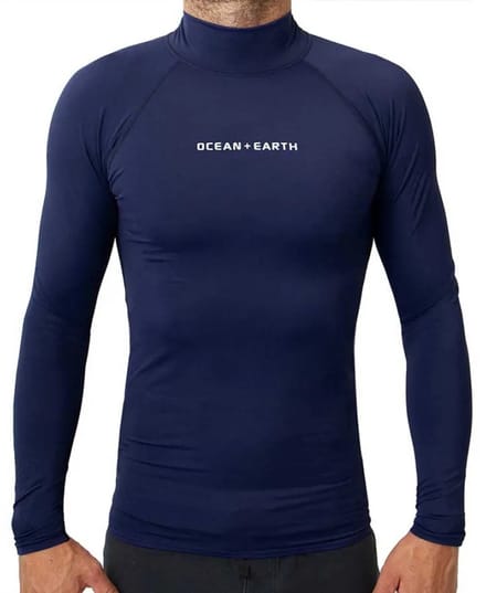 Ocean & Earth Script Rash Guard Met Lange Mouwen Blauw S Man