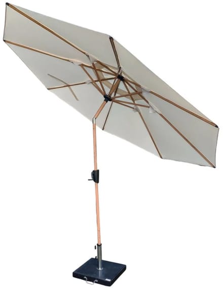 Hamilton Bay IBIZA - stokparasol - 300cm rond - Woodlook Frame - Ecru Natural doek