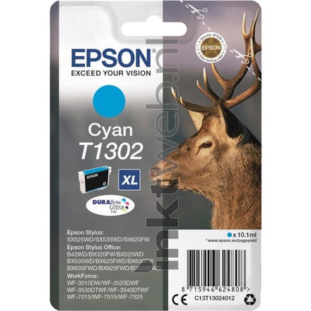 Epson T1302 inktcartridge cyaan extra hoge capaciteit (origineel)