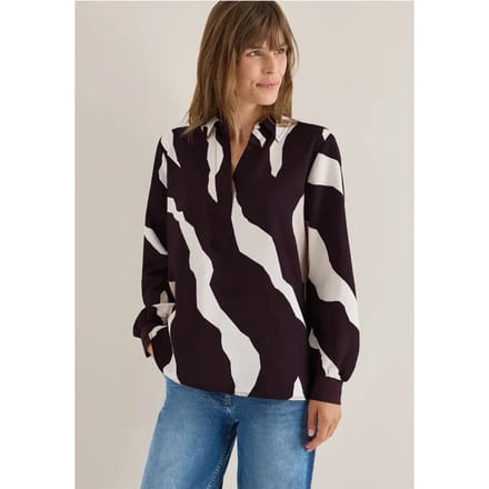 Bedrukte blouse met getapete manchetten