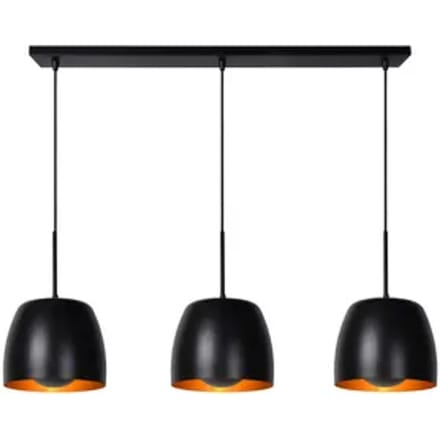 Lucide NOLAN - Hanglamp - 3xE27 - Zwart