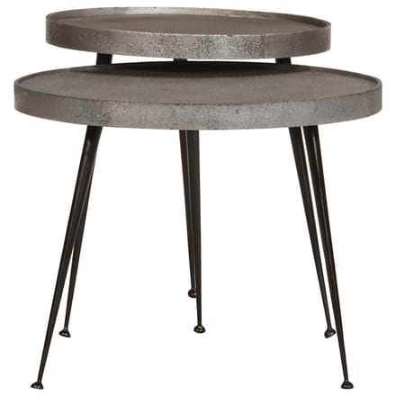 vidaXL - Salontafel - 2 - stuks - zilverkleurig - bewerkt - hout