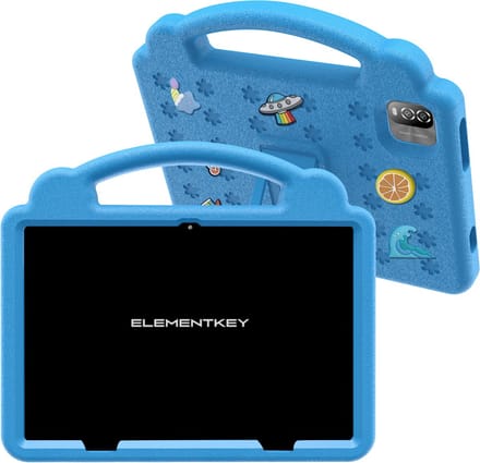 Elementkey Ai-Tab10 MAX - Android 12 Tablet - 192GB Opslag - 6GB Ram Kindvriendelijk, Krachtig - WiFi 6 en IPS-scherm - Stootbestendig - Blauw