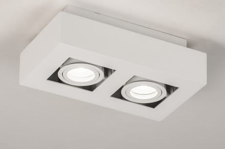 Lumidora Plafondlamp 74144 - Plafonniere - XIRAX - 2 Lichts - GU10 - Wit - Metaal - ⌀ 25 cm