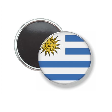 Button Met Magneet 58 MM - Vlag Uruguay - NIET VOOR KLEDING