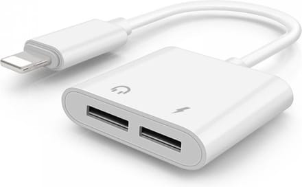 iPhone Lightning Splitter – 2-in-1 Opladen & Audio – Geschikt voor iPhone 7 t/m 12 Pro Max – Wit