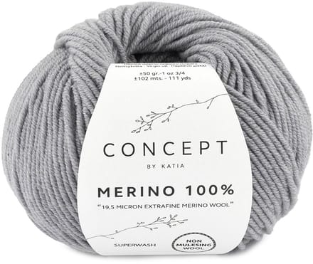 Katia Concept Merino 100% - 504 grijs - Wol Garen