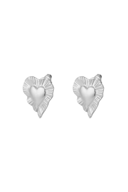Bijoutheek Oorknoppen Stralend Hart Chunky Zilver