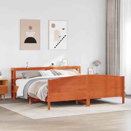 vidaXL - Bedframe - zonder - matras - massief - grenenhout - wasbruin - 180x200 - cm