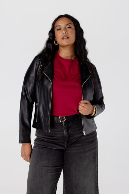 MS Mode Jacket Bikerjasje van imitatieleer