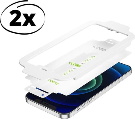 Hoco Glasfolie - Screenprotector Geschikt voor iPhone 12 Pro Max met Applicator - 9H Tempered Glass