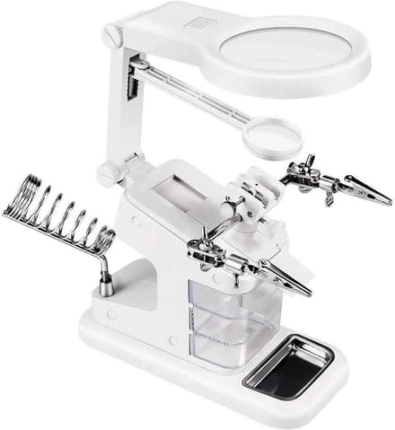 Derde Vergrootglas met Klemmen, Solderingshulp met 3x Vergroting voor Assemblage, Reparatie en Hobbyprojecten