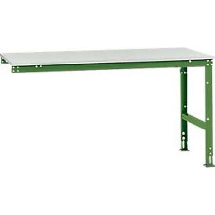 Manuflex AU6091.6011 Werk aanschuiftafel universele standaard met melamine schijf, bxdxh = 1750 x 1000 x 760-870 mm Reseda groen (RAL 9010)
