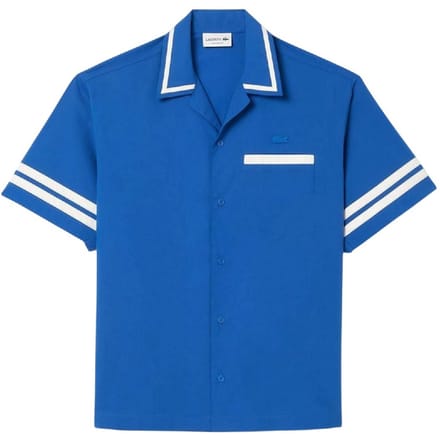 Lacoste Heren Katoenen Twill Relaxed Fit Overhemd (Blauw)
