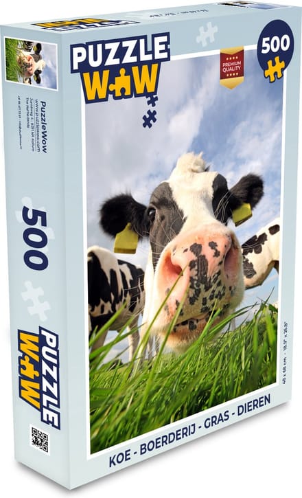 Puzzel Koe - Boerderij - Gras - Dieren - Legpuzzel - Puzzel 500 stukjes