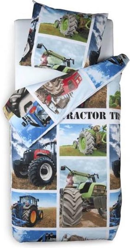 Snoozing Tractor dekbedovertrek Multi 1-persoons (140x200/220 cm + 1 sloop)