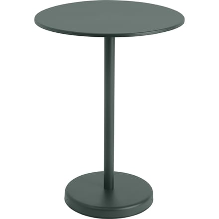 Muuto Linear Steel Tafel rond - donkergroen - Hoogte 95 cm