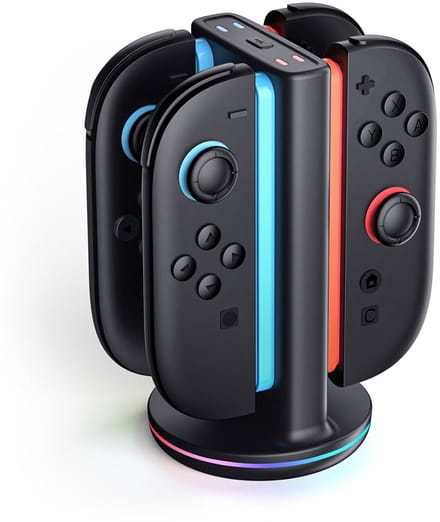 Supcase Joy‑Con Oplaadstation geschikt voor Nintendo Switch 2 - Charging Dock voor 4 Controllers - USB‑C Input - RGB LED en Veiligheidschip