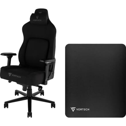 Vortech Prestige Gamestoel Zwart + Vortech Vloermat Zwart