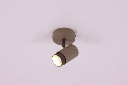 Opbouwspot - GU10 1lichts - zand beige met cacao bruin
