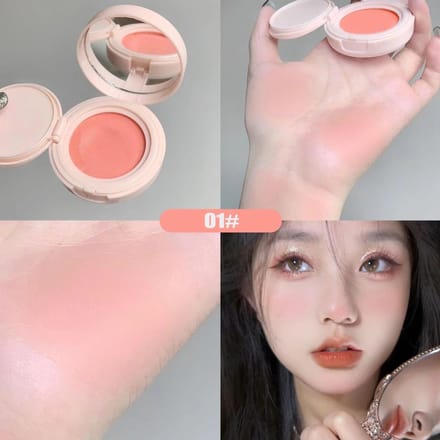 Monochroom blauwe blusher schaduwcrème wangblush natuurlijke multifunctionele oogschaduwrouge met kussendons
