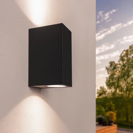 Ledvion - LED Wandlamp Dimbaar - GU10 - IP54 - Zwart