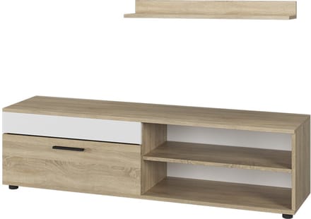 Vicco Berno Lowboard & plank – met 1 klep Sonoma/Wit